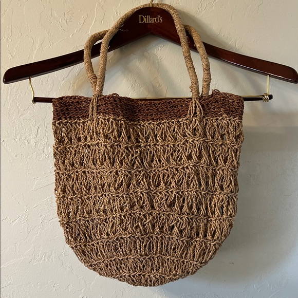 Handbags - Brown Woven Tote Bag